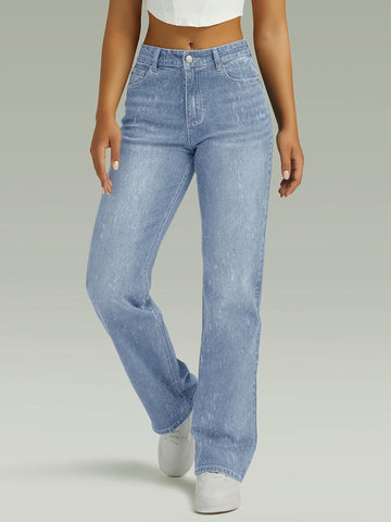Straight High Waist Wide Leg Jeans