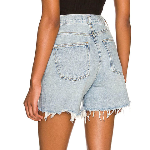 Women's Fringed Denim Shorts