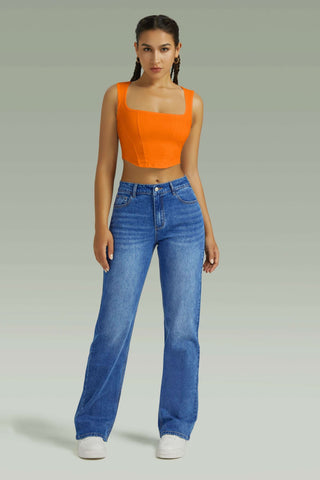Straight High Waist Wide Leg Jeans