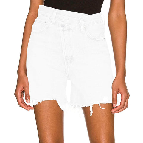 Women's Fringed Denim Shorts