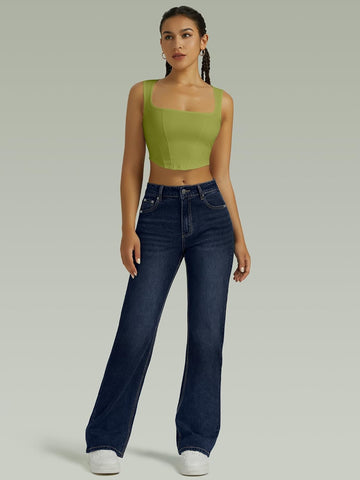 Straight High Waist Wide Leg Jeans